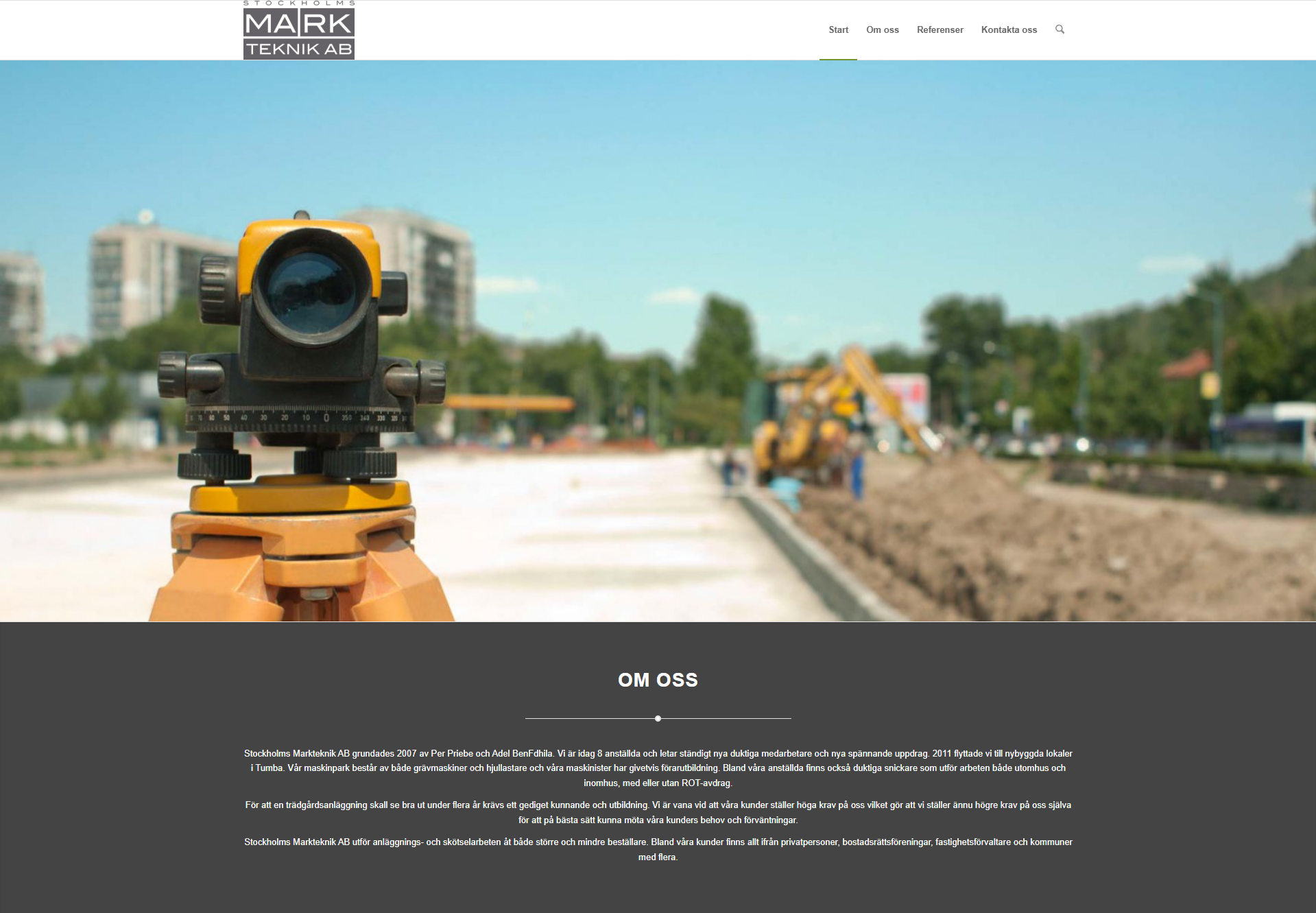 Stockholms Markteknik AB Website